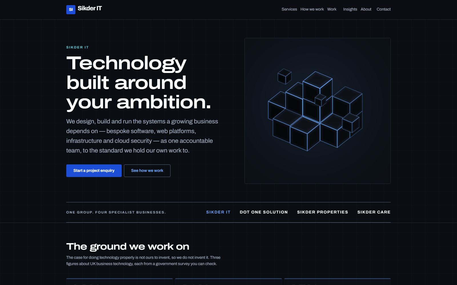 Sikder IT specification build homepage, served from the local build.